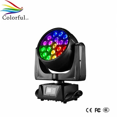 Kalis air 19PCS 40W RGBW Bee Eyes Zoom Lampu Kepala Bergerak